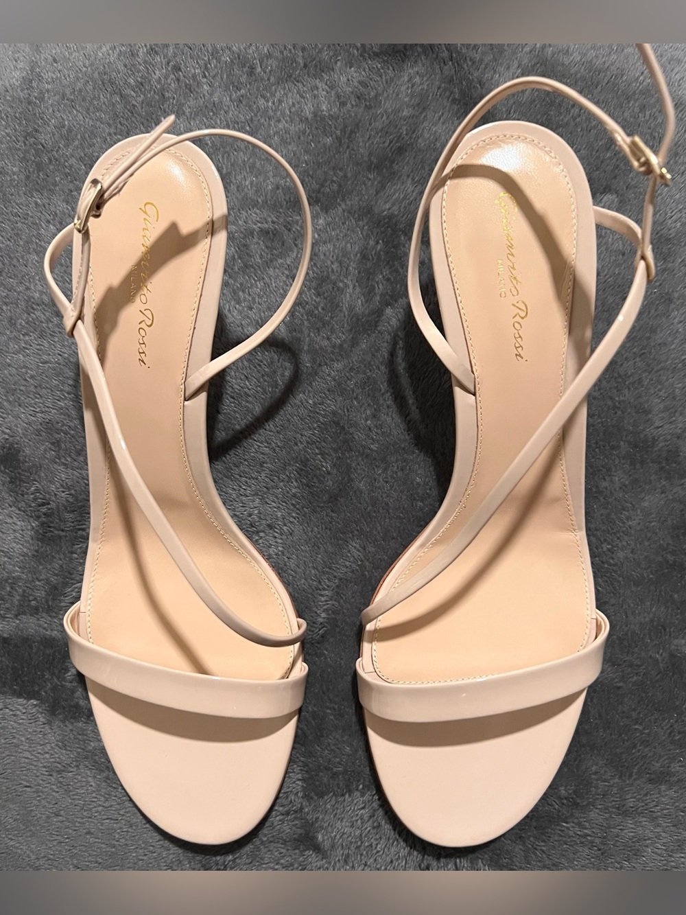Gianvito Rossi Blush Beige Minimalist Ankle-Strap Heels